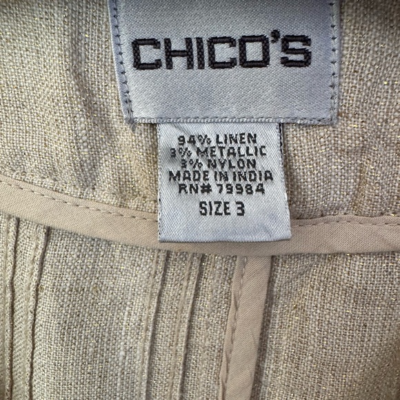 CHICO'S Jacket with Metallic Threads and Beading Womens size 3 XL 16 - Picture 3 of 6